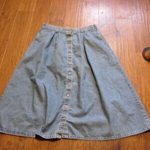 cabin creek denim two pocket button front full sweep long skirt 18 w